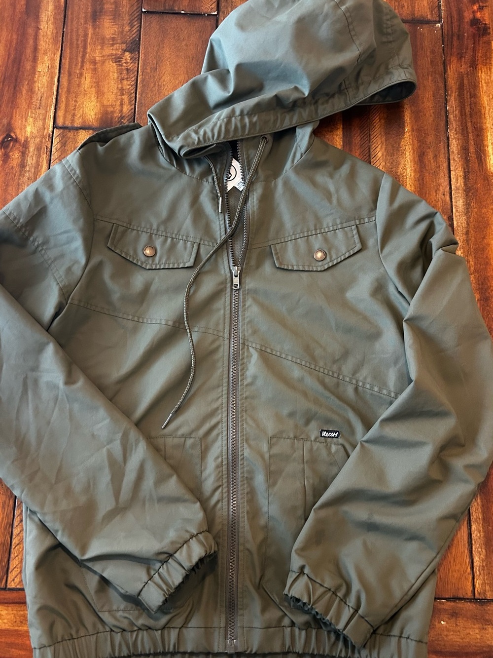 Volcom Olive Green Mesh-Lined Jacket